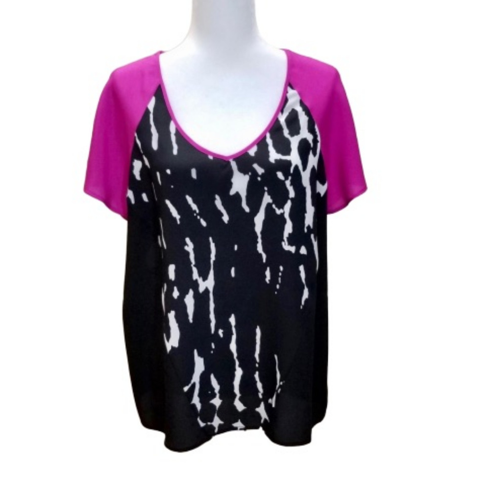 Calvin Klein Flutter Sleeve V-Neck Top